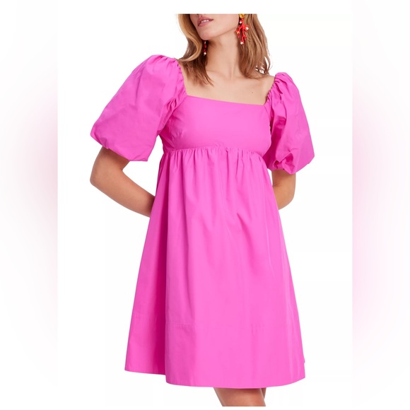 NTW Kate Spade Puff-Sleeve Taffeta Minidress - Picture 3 of 7